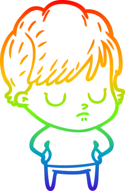 gökkuşağı gradyan çizimi bir insan tarafından çizilmiş bir karikatür kadın