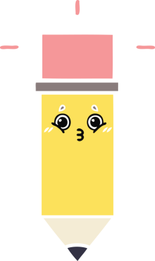 Bir insan tarafından çizilmiş düz renkli bir kalem karikatürü