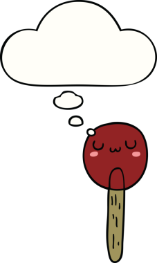 Bir insan tarafından çizilmiş düşünce balonlu çizgi film lolipopu.