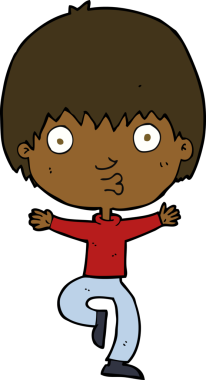 Bir insan tarafından çizilmiş heyecanlı bir çocuk.