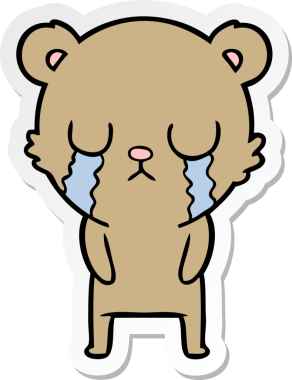 Bir insan tarafından çizilmiş karikatür ayısının sıkıntılı çıkartması.