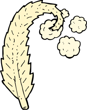 bir insan tarafından çizilmiş karikatür tüyü