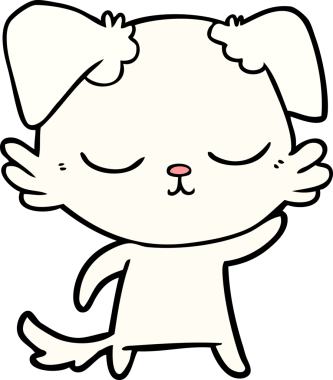 Bir insan tarafından çizilmiş şirin bir çizgi film köpeği.