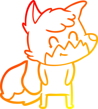 Bir insan tarafından çizilmiş, karikatür, arkadaş canlısı tilki çizimi.