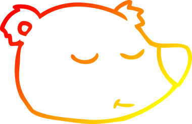 Bir insan tarafından çizilmiş bir kutup ayısının sıcak çizgi çizimi