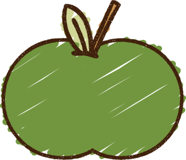 Bir insan tarafından çizilen meyve tebeşiri.