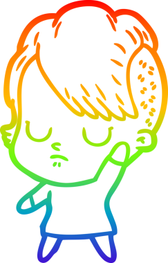 gökkuşağı gradyan çizimi bir insan tarafından çizilmiş bir karikatür kadın