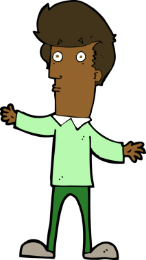 Çizgi film bir insan tarafından çizilmiş ürkmüş bir adam