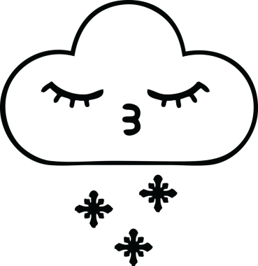 Bir insan tarafından çizilmiş fırtına kar bulutu çizimi