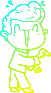 Bir insan tarafından çizilmiş, heyecanlı bir çizgi film çizimi.