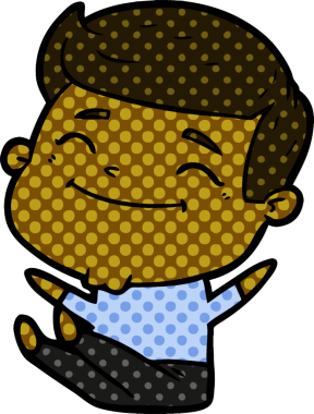 Bir insan tarafından çizilmiş mutlu çizgi film adamı.