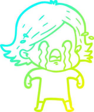 Bir insan tarafından çizilmiş ağlayan bir karikatür çizimi.