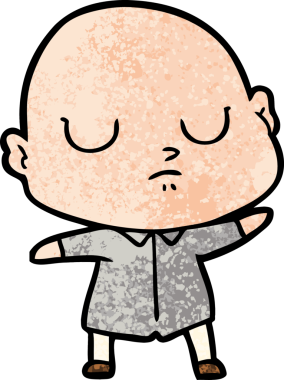 bir insan tarafından çizilmiş kel bir adam.