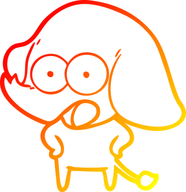 Bir insan tarafından çizilmiş şirin bir fil çizimi.