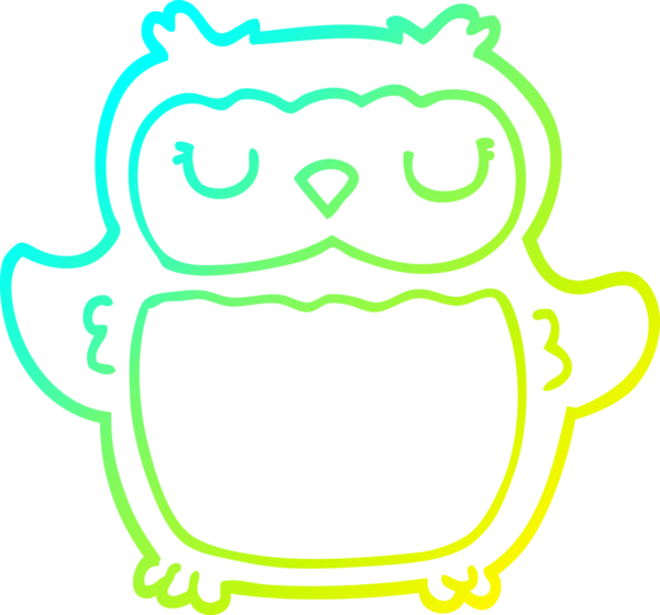 Bir insan tarafından çizilmiş bir baykuşun soğuk çizgi çizimi