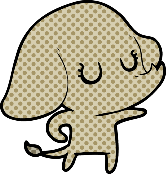 Bir insan tarafından çizilmiş şirin bir fil.