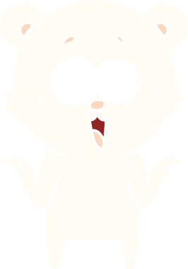 Bir insan tarafından çizilmiş gülen ayıcık düz renkli çizgi film.