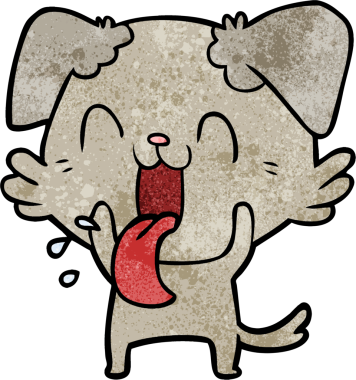 Bir insan tarafından çizilmiş nefes nefese bir köpek.