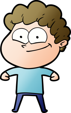 Bir insan tarafından çizilmiş mutlu bir adam.