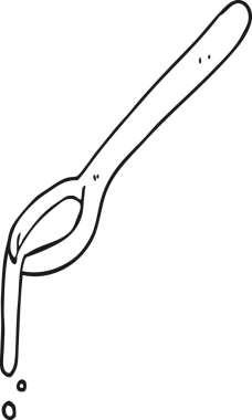 Bir insan tarafından çizilmiş siyah beyaz kaşık.