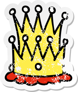 İnsan eliyle çizilmiş iki taç karikatürü.