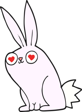 Çizgi film tavşanı aşık bir insan tarafından çizilmiş.