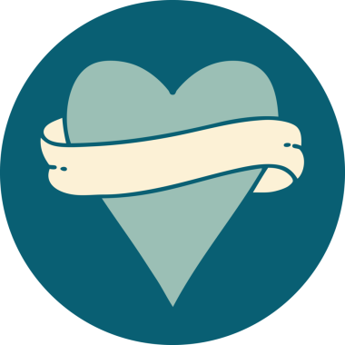 Bir insan tarafından çizilmiş kalp ve bayrağın ikonik dövme şekli