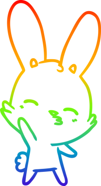 Gökkuşağı gradyan çizimi Bir insan tarafından çizilmiş garip dalgalı tavşan çizgi filmi