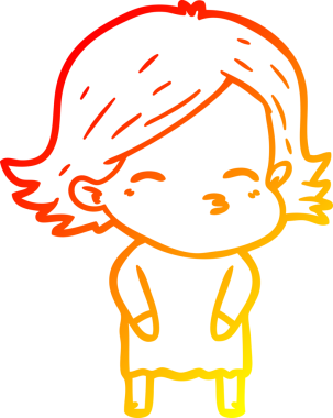 Bir insan tarafından çizilmiş bir karikatür kadın çizimi