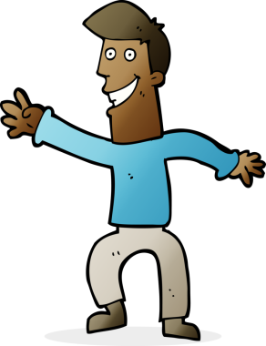 çizgi film mutlu adam dans bir insan tarafından çizilmiş