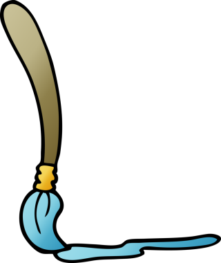 Bir insan tarafından çizilmiş karalama boya fırçası.