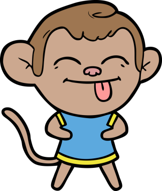 Bir insan tarafından çizilmiş komik çizgi maymun.