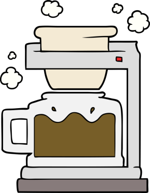 Bir insan tarafından çizilmiş kahve demliği.