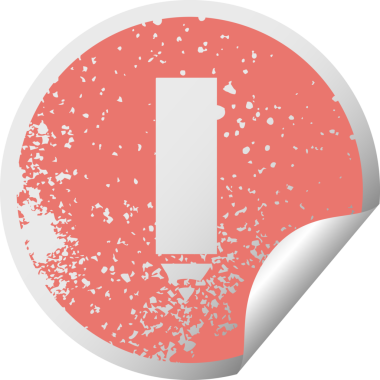 Bir insan tarafından çizilmiş kırmızı bir kalemin kırmızı kabuk soyma etiketi.