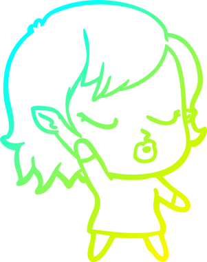 Soğuk gradyan çizgisi, bir insan tarafından çizilmiş şirin bir vampir kız çizgi filmi.