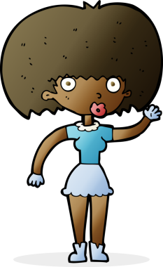 Bir insan tarafından çizilmiş karikatür kadın.