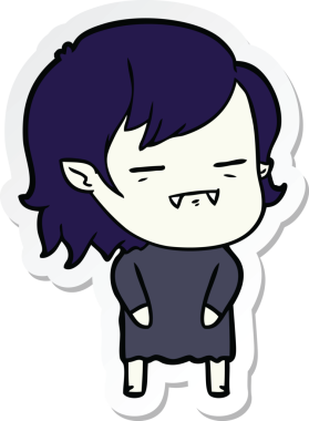 Bir insan tarafından çizilmiş ölümsüz vampir bir kızın çıkartması.