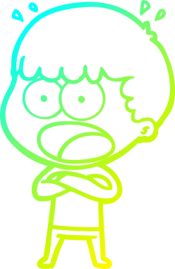 Bir insan tarafından çizilen bir karikatürün soğuk gradyan çizimi.