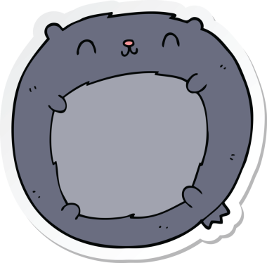 Bir insan tarafından çizilmiş çizgi film ayısının çıkartması.