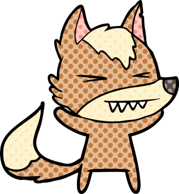 Bir insan tarafından çizilmiş kızgın kurt çizgi filmi.