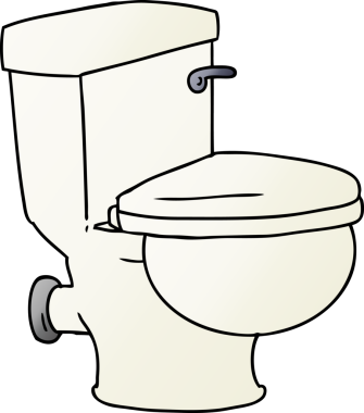 Bir insan tarafından çizilmiş banyo tuvaletinin gradyan karikatürü.