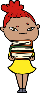 Bir insan tarafından çizilmiş karikatür kadın.