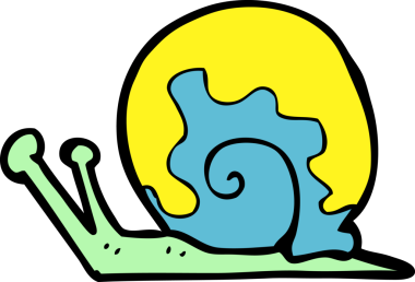 bir insan tarafından çizilmiş karikatür salyangozu