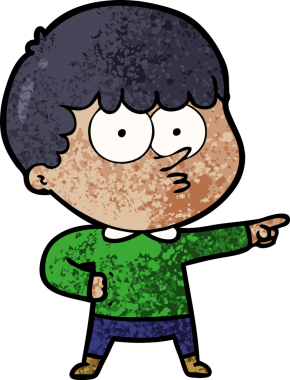 Bir insan tarafından çizilmiş çizgi film çocuğu.