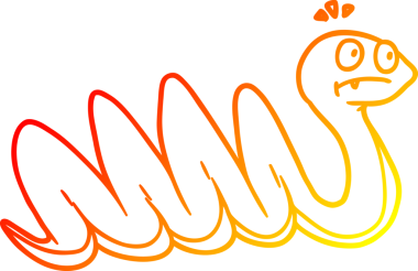 Bir insan tarafından çizilmiş çizgi film yılanı çizimi.