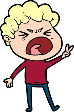 Bir insan tarafından çizilmiş öfkeli bir adam.