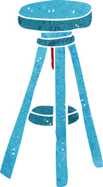 bir insan tarafından çizilmiş bir tabure.