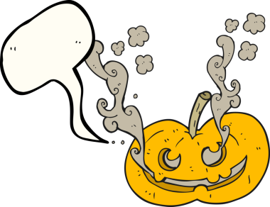 Bir insan tarafından çizilmiş serbest konuşma balkabağı karikatürü Cadılar Bayramı balkabağı