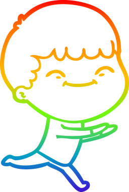 gökkuşağı gradyan çizgi çizimi bir insan tarafından çizilmiş mutlu bir çocuk