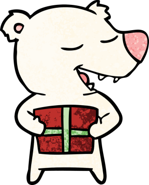 Karikatür kutup ayısı bir insan tarafından çizilmiş.